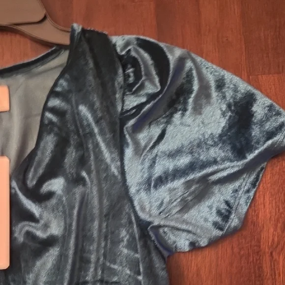 French Connection Teal Velvet Dress, With Pockets - Picture 7 of 11